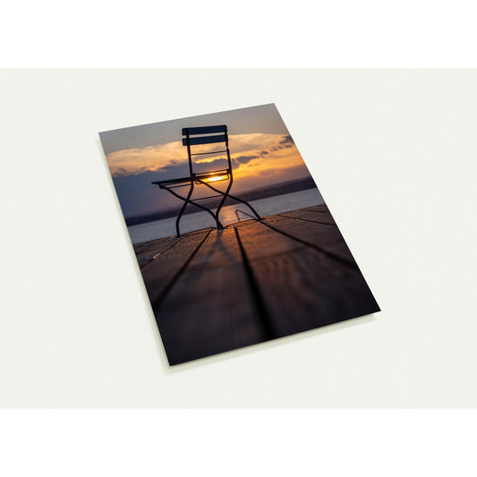 Rustic charm: Sunset on the wooden pier - set of 10 postcards with envelopes 